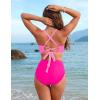 imageBlooming Jelly Womens High Waisted Bikini Sets Criss Cross Two Piece Swimsuits Color Block Full Coverage Bathing SuitsHot Pink