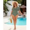 imageBlooming Jelly Womens Plus Size Swimsuit One Piece Bathing Suit Tummy Control Mesh V Neck Maternity SwimwearArmy Green