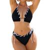 imageBlooming Jelly Womens Bikini Sets Cheeky Two Piece Swimsuits Triangle Top High Cut Bathing Suit Sexy SwimwearBlack
