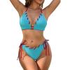 imageBlooming Jelly Womens Bikini Sets Cheeky Two Piece Swimsuits Triangle Top High Cut Bathing Suit Sexy SwimwearBlue