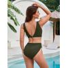 imageBlooming Jelly Womens Cheeky High Cut Bikini Set Cutout High Waisted Swimsuits Backless 2 Piece Bathing SuitsArmy Green