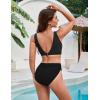 imageBlooming Jelly Womens Cheeky High Cut Bikini Set Cutout High Waisted Swimsuits Backless 2 Piece Bathing SuitsBlack
