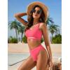 imageBlooming Jelly Womens Cheeky High Cut Bikini Set Cutout High Waisted Swimsuits Backless 2 Piece Bathing SuitsNew Pink 03