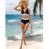 imageBlooming Jelly Womens High Waisted Bikini Sets Color Block Tummy Control Swimsuits Drawstring Two Piece Bathing SuitBlack 032