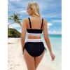 imageBlooming Jelly Womens High Waisted Bikini Sets Color Block Tummy Control Swimsuits Drawstring Two Piece Bathing SuitBlack 032