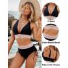 imageBlooming Jelly Womens High Waisted Bikini Sets Color Block Tummy Control Swimsuits Drawstring Two Piece Bathing SuitBlack