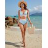 imageBlooming Jelly Womens High Waisted Bikini Sets Color Block Tummy Control Swimsuits Drawstring Two Piece Bathing SuitBlue
