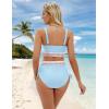 imageBlooming Jelly Womens High Waisted Bikini Sets Color Block Tummy Control Swimsuits Drawstring Two Piece Bathing SuitLight Blue 032