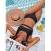 imageBlooming Jelly Womens High Waisted Bikini Sets High Cut Bathing Suits Two Piece Sporty Cut Out SwimsuitsBlack
