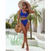 imageBlooming Jelly Womens High Waisted Bikini Sets High Cut Bathing Suits Two Piece Sporty Cut Out SwimsuitsBlue