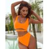 imageBlooming Jelly Womens High Waisted Bikini Sets High Cut Bathing Suits Two Piece Sporty Cut Out SwimsuitsOrange
