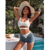 imageBlooming Jelly Womens High Waisted Bikini Sets High Cut Bathing Suits Two Piece Sporty Cut Out SwimsuitsWhite