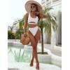 imageBlooming Jelly Womens High Waisted Bikini Sets High Cut Bathing Suits Two Piece Sporty Cut Out SwimsuitsWhite