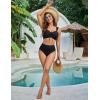 imageBlooming Jelly Womens High Waisted Bikini Sets Push Up Swimsuits Chest Drawstring Two Piece Bathing SuitsBlack