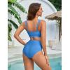 imageBlooming Jelly Womens High Waisted Bikini Sets Push Up Swimsuits Chest Drawstring Two Piece Bathing SuitsBlue