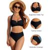 imageBlooming Jelly Womens High Waisted Bikini Sets Tummy Control Bathing Suit Two Piece Retro Halter Swim Suits 2025Black