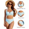 imageBlooming Jelly Womens High Waisted Bikini Sets Tummy Control Bathing Suit Two Piece Retro Halter Swim Suits 2025Blue