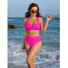 imageBlooming Jelly Womens High Waisted Bikini Sets Tummy Control Bathing Suit Two Piece Retro Halter Swim Suits 2025Hot Pink