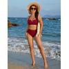 imageBlooming Jelly Womens High Waisted Bikini Sets Tummy Control Bathing Suit Two Piece Retro Halter Swim Suits 2025Wine Red
