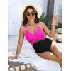 imageBlooming Jelly Womens One Piece Swimsuit Metal Modest Tummy Control Bathing Suit Slimming Full Coverage Mesh Swim SuitsBlack Pink