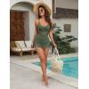 imageBlooming Jelly Womens One Piece Swimsuit Modest Tummy Control Bathing Suit Twist Front Swim Dress Swimwear 2025Army Green