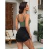 imageBlooming Jelly Womens One Piece Swimsuit Modest Tummy Control Bathing Suit Twist Front Swim Dress Swimwear 2025Green and Black