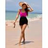 imageBlooming Jelly Womens One Piece Swimsuit Modest Tummy Control Bathing Suit Twist Front Swim Dress Swimwear 2025Pink and Black