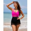 imageBlooming Jelly Womens One Piece Swimsuit Modest Tummy Control Bathing Suit Twist Front Swim Dress Swimwear 2025Pink and Black
