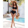 imageBlooming Jelly Women High Wasit Bikini Set Twist Two Piece Swimsuit Drawstring Tummy Control Bathing Suit SwimwearBlack