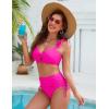 imageBlooming Jelly Women High Wasit Bikini Set Twist Two Piece Swimsuit Drawstring Tummy Control Bathing Suit SwimwearHot Pink