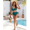 imageBlooming Jelly Women High Wasit Bikini Set Twist Two Piece Swimsuit Drawstring Tummy Control Bathing Suit SwimwearTurquoise
