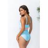imageBlooming Jelly Women Tummy Control Swimsuits One Piece Slimming Modest Bathing Suit Color Block Drawstring Swim SuitsBlue