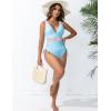 imageBlooming Jelly Women Tummy Control Swimsuits One Piece Slimming Modest Bathing Suit Color Block Drawstring Swim SuitsBlue