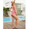 imageBlooming Jelly Women Tummy Control Swimsuits One Piece Slimming Modest Bathing Suit Color Block Drawstring Swim SuitsLight Pink