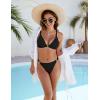 imageBlooming Jelly Womens Cheeky Bikini Sets Two Piece Swimsuit Sexy Bathing Suit Triangle String High Cut Thong SwimwearBlack
