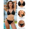 imageBlooming Jelly Womens Cheeky Bikini Sets Two Piece Swimsuit Sexy Bathing Suit Triangle String High Cut Thong SwimwearBlack