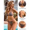imageBlooming Jelly Womens Cheeky Bikini Sets Two Piece Swimsuit Sexy Bathing Suit Triangle String High Cut Thong SwimwearBrown