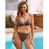 imageBlooming Jelly Womens Cheeky Bikini Sets Two Piece Swimsuit Sexy Bathing Suit Triangle String High Cut Thong SwimwearBrown