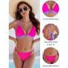 imageBlooming Jelly Womens Cheeky Bikini Sets Two Piece Swimsuit Sexy Bathing Suit Triangle String High Cut Thong SwimwearHot Pink and Purple
