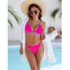 imageBlooming Jelly Womens Cheeky Bikini Sets Two Piece Swimsuit Sexy Bathing Suit Triangle String High Cut Thong SwimwearHot Pink and Purple