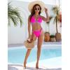 imageBlooming Jelly Womens Cheeky Bikini Sets Two Piece Swimsuit Sexy Bathing Suit Triangle String High Cut Thong SwimwearHot Pink and Purple