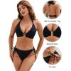 imageBlooming Jelly Womens Halter Triangle Bikini Sets Two Piece Cheeky Swimsuit String Sexy Bathing Suit Swim Suits 2025Black