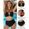 imageBlooming Jelly Womens High Waisted Bikini Sets Tummy Control Swimsuits Full Coverage Halter Two Piece Bathing Suits 2025Black