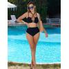 imageBlooming Jelly Womens High Waisted Bikini Sets Tummy Control Swimsuits Full Coverage Halter Two Piece Bathing Suits 2025Black