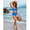 imageBlooming Jelly Womens High Waisted Bikini Sets Tummy Control Swimsuits Full Coverage Halter Two Piece Bathing Suits 2025Blue