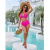 imageBlooming Jelly Womens High Waisted Bikini Sets Tummy Control Swimsuits Full Coverage Halter Two Piece Bathing Suits 2025Pink