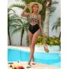 imageBlooming Jelly Womens Sexy One Piece Swimsuit Cut Out Slimming Bathing Suit V Neck Crisscross Back SwimwearBlack Leopard