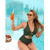 imageBlooming Jelly Womens Sexy One Piece Swimsuit Cut Out Slimming Bathing Suit V Neck Crisscross Back SwimwearGreen