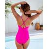 imageBlooming Jelly Womens Sexy One Piece Swimsuit Cut Out Slimming Bathing Suit V Neck Crisscross Back SwimwearHot Pink