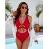 imageBlooming Jelly Womens Sexy One Piece Swimsuit Cut Out Slimming Bathing Suit V Neck Crisscross Back SwimwearRed